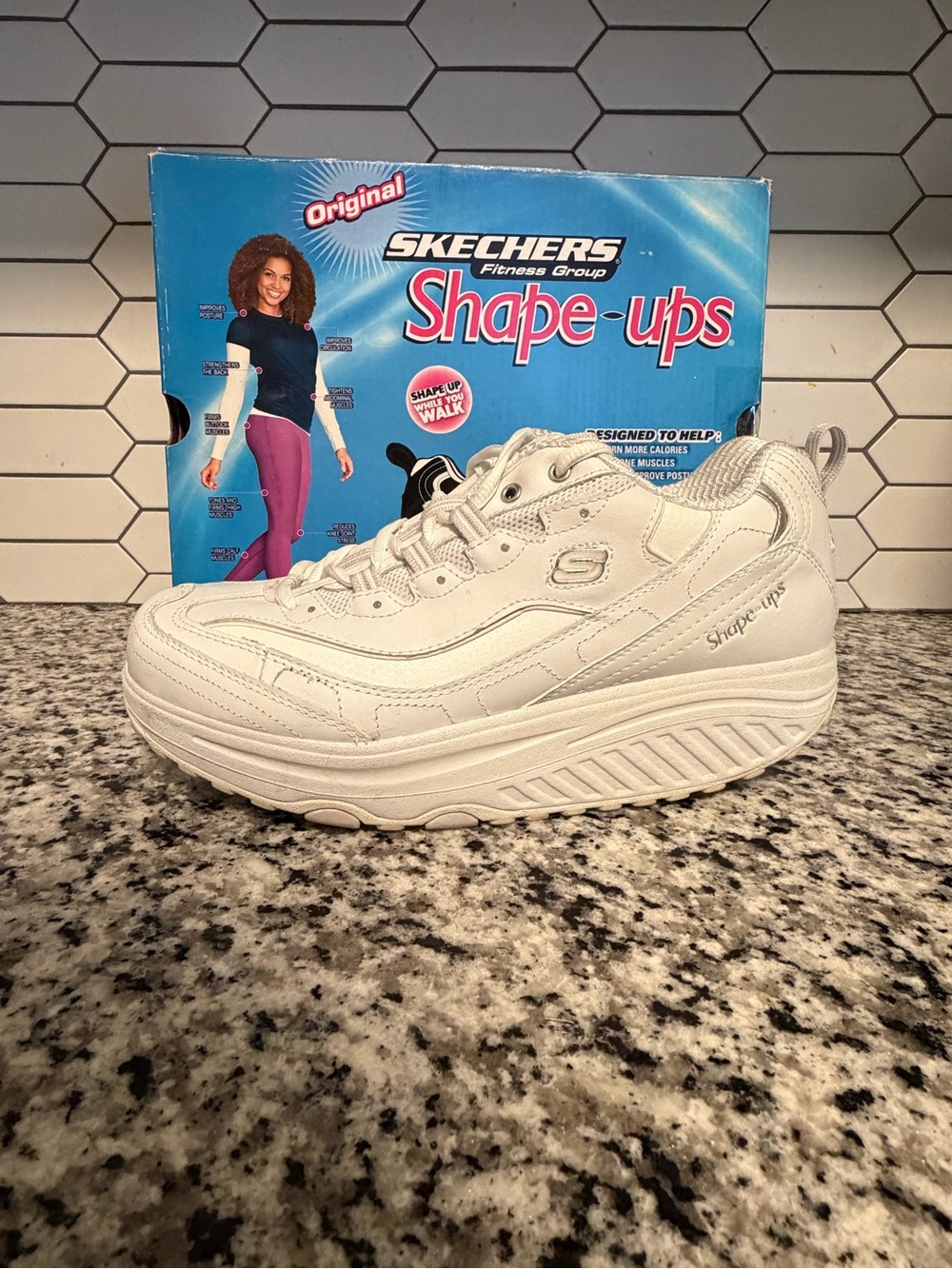 Skechers Shape-ups Women's White Rocker-Soled Sneakers
